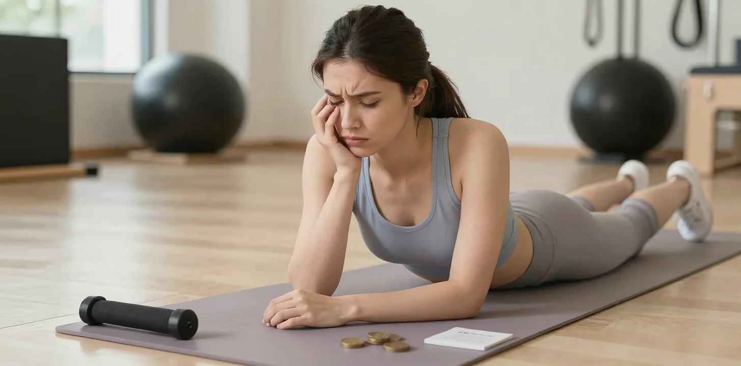 profesora y alumna en clínica sala de fisioterapia y pilates practicando ejercicio en suelo sobro esterilla