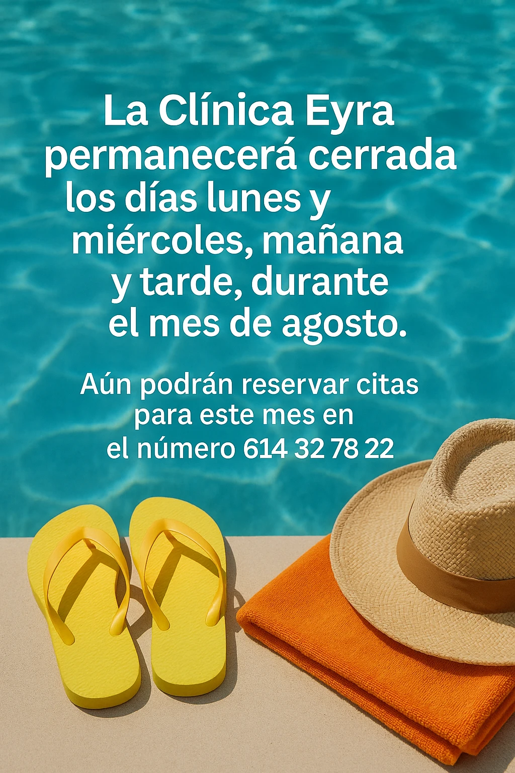 Clínica Eyra Fisioterapia cerrada en Agosto: verano, descanso y piscina en Barakaldo